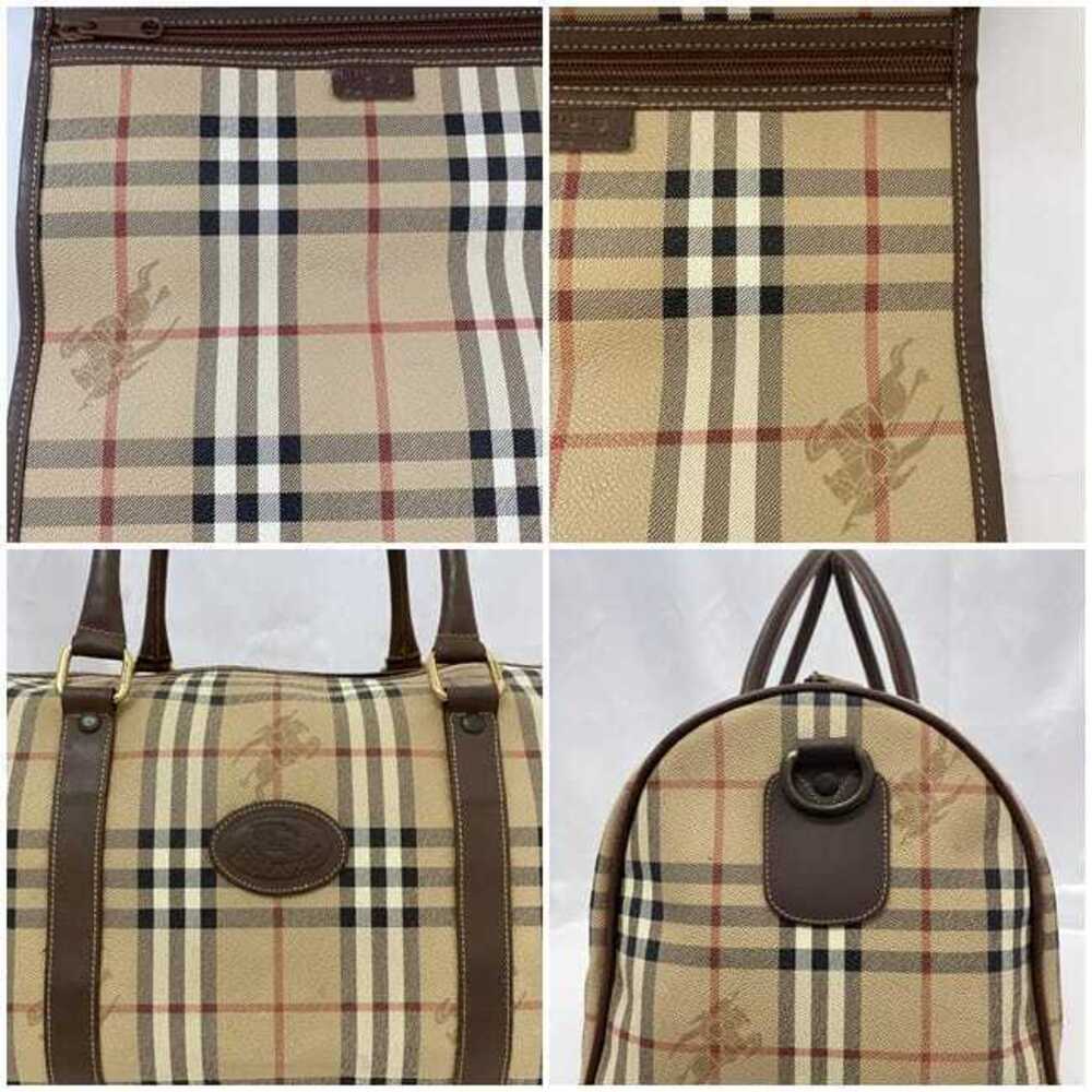 Burberry Boston Bag Beige Brown Check Travel Burberrys Zipper Business Trip - Picture 7 of 10